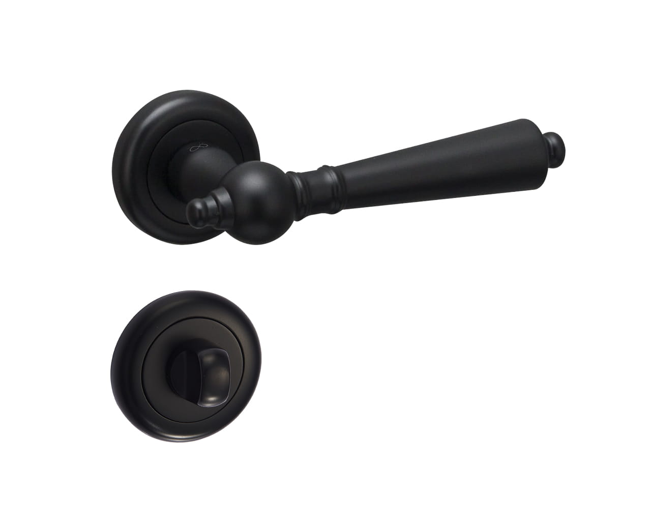 Infinity Line Millennium KMM B00 Schwarz - Türgriff auf runder Rosette