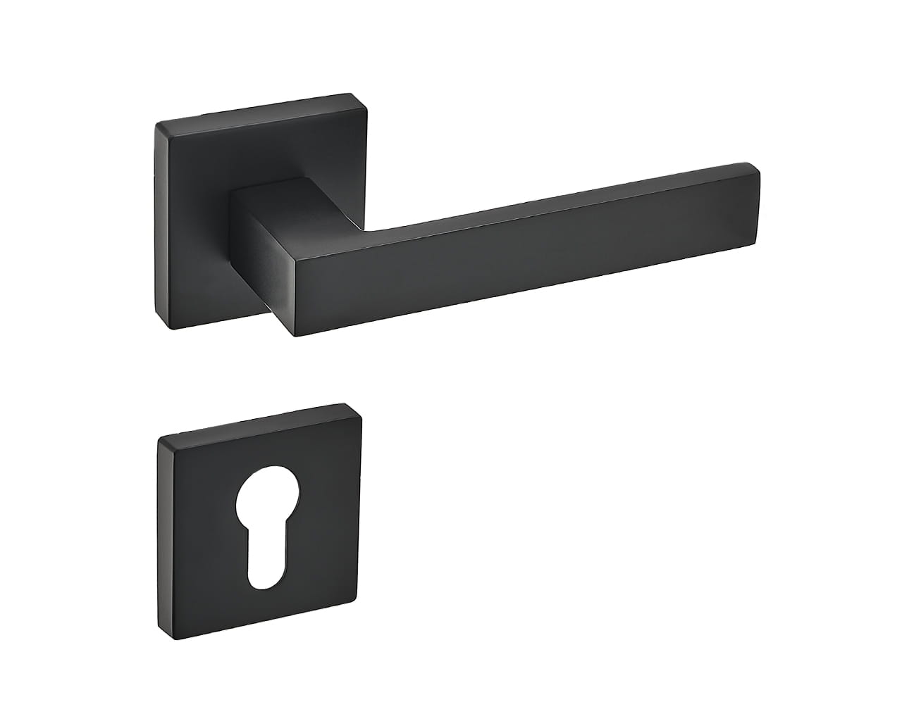 Maxim KMX B00 Black - Door Handle on a Square Rose
