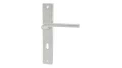 Zoya Nickel Satin - Door Handle on a Backplate