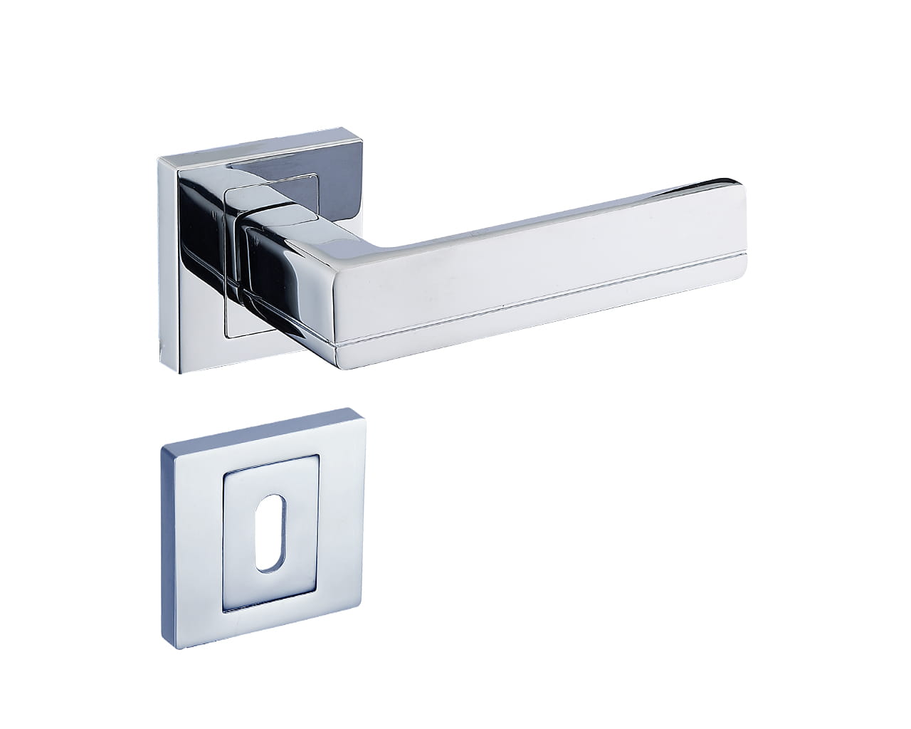 Platon KPL 700 Chrome - Door Handle on a Square Rose