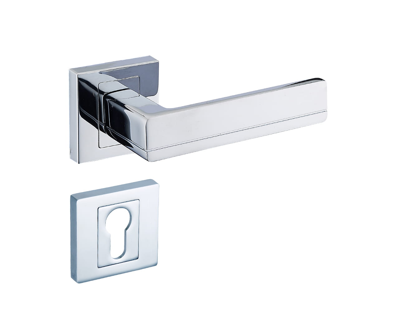 Infinity Line Platon KPL 700 Chrom - Türgriff auf quadratischer Rosette