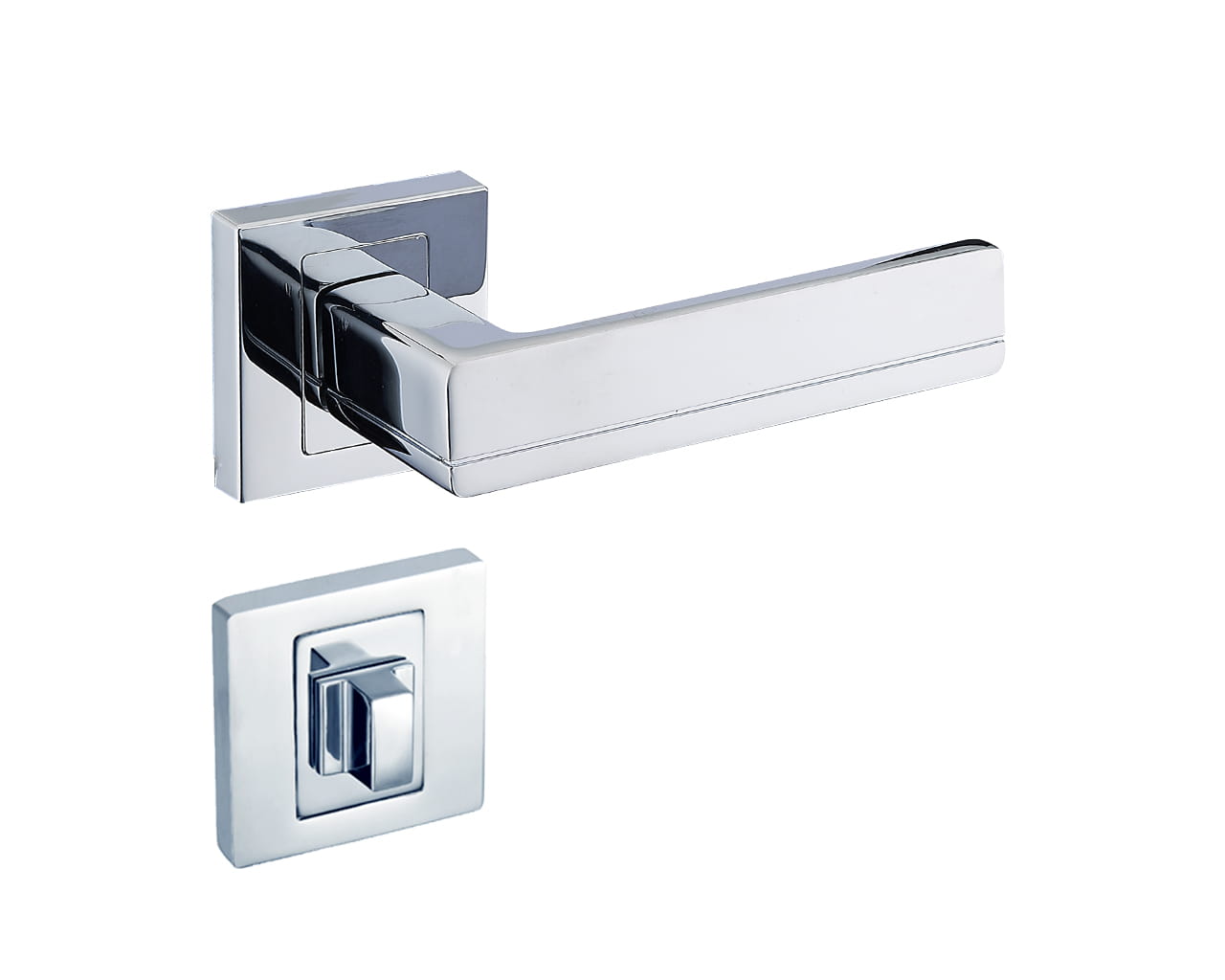 Platon KPL 700 Chrome - Door Handle on a Square Rose