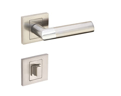 Karo KRO 100 Chrome/Satin - Door Handle on a Squre Rose