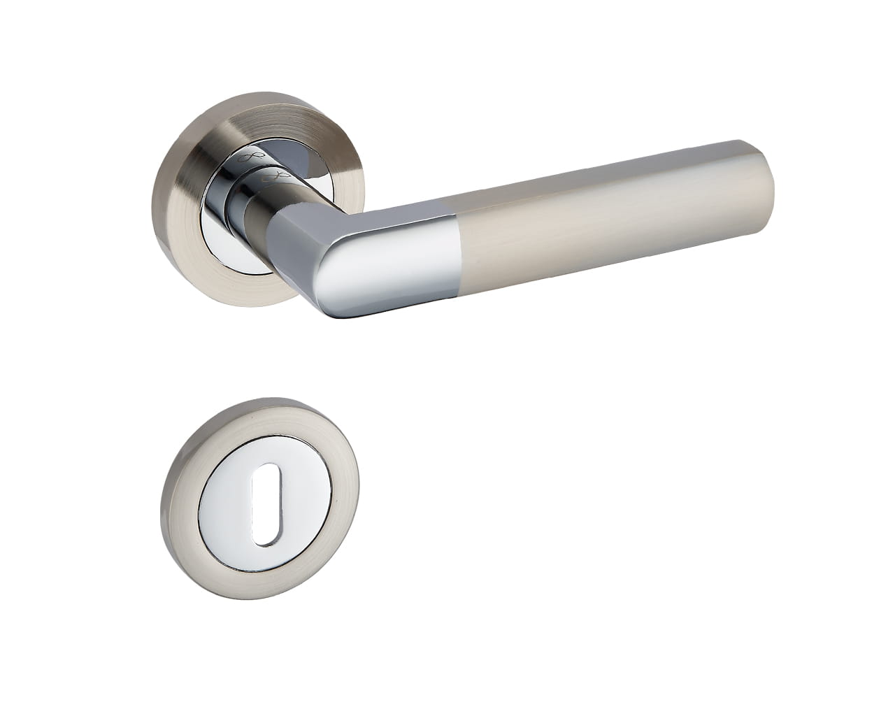 Infinity Line Torino KTR O 100 Chrom/Satin - Türgriff auf runder Rosette