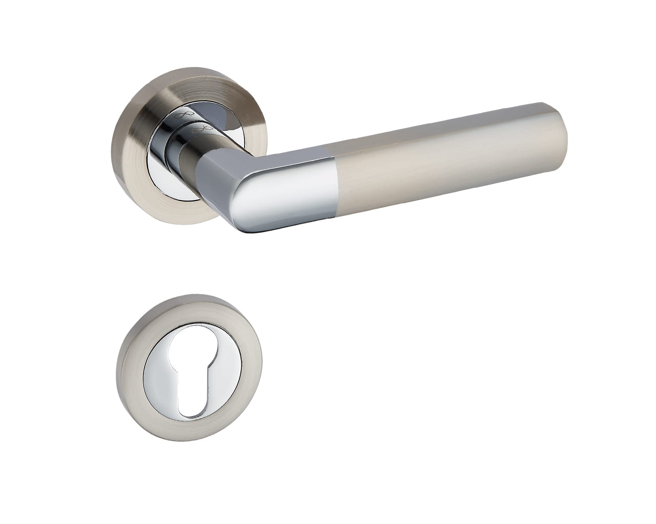 Infinity Line Torino KTR O 100 Chrom/Satin - Türgriff auf runder Rosette