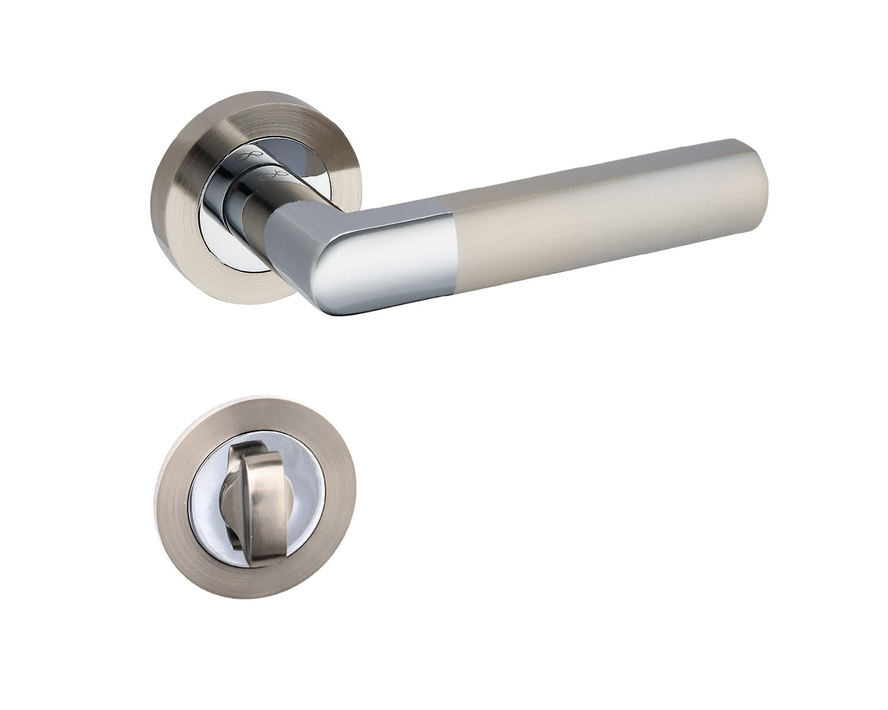 Infinity Line Torino KTR O 100 Chrom/Satin - Türgriff auf runder Rosette