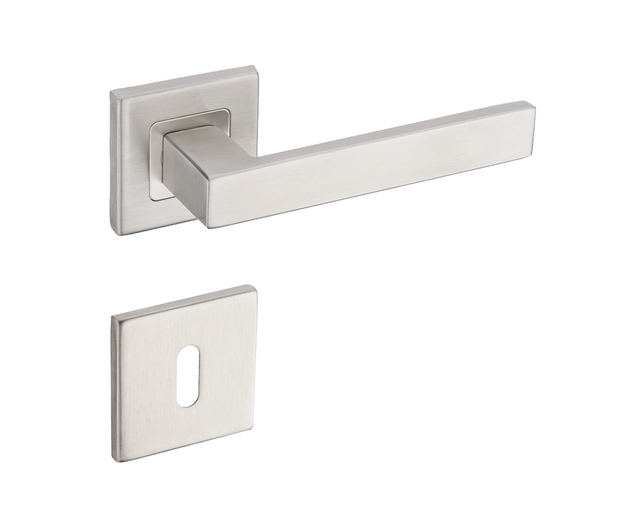 Infinity Line Quatro KUQ 500 Edelstahl - Türgriff auf quadratischer Rosette