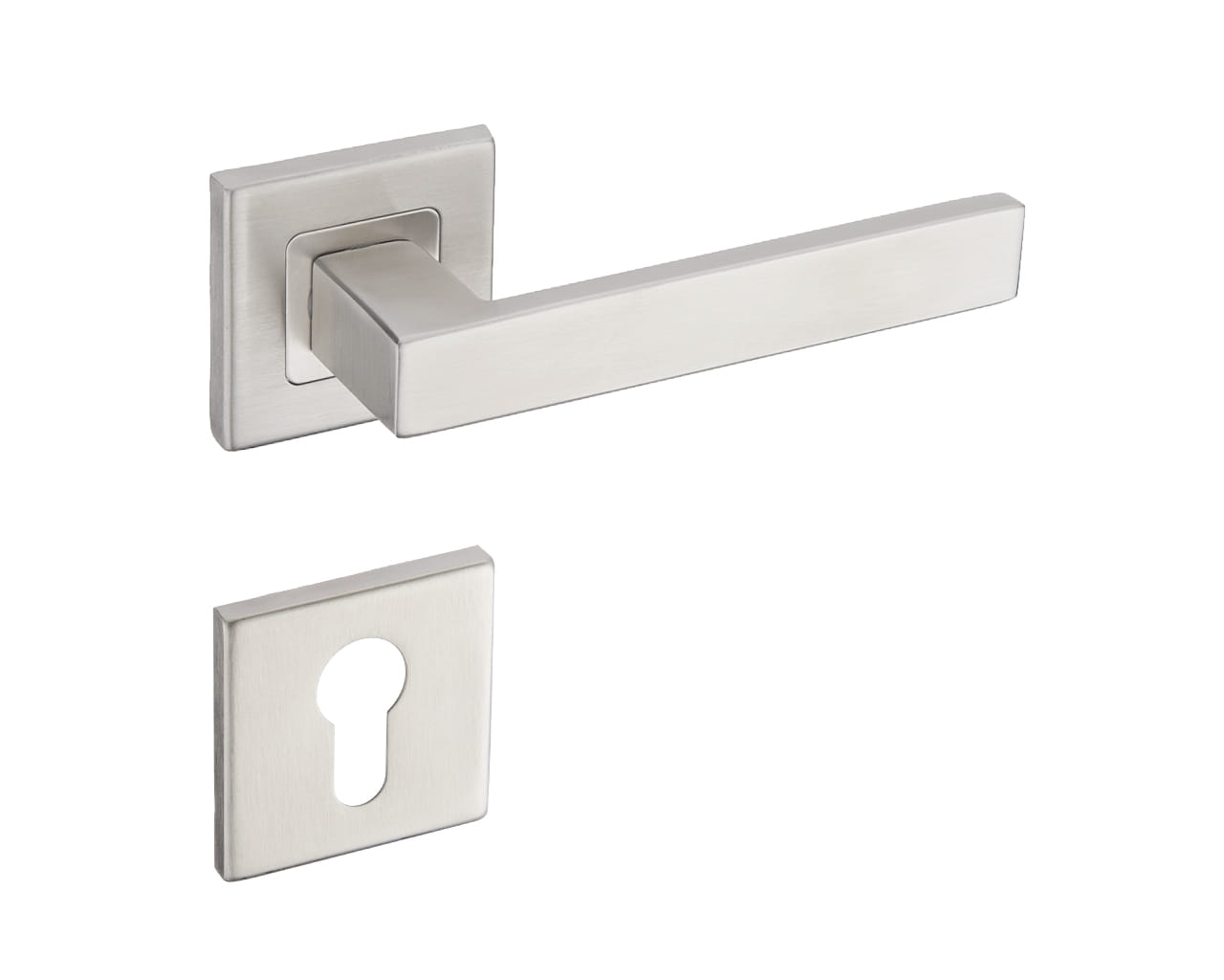 Infinity Line Quatro KUQ 500 Edelstahl - Türgriff auf quadratischer Rosette