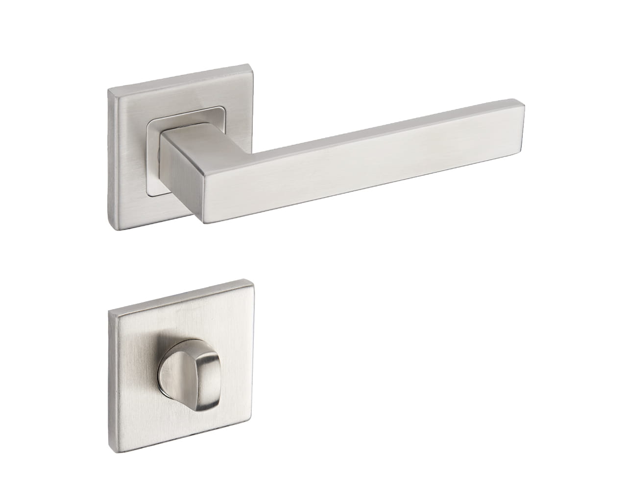 Infinity Line Quatro KUQ 500 Edelstahl - Türgriff auf quadratischer Rosette