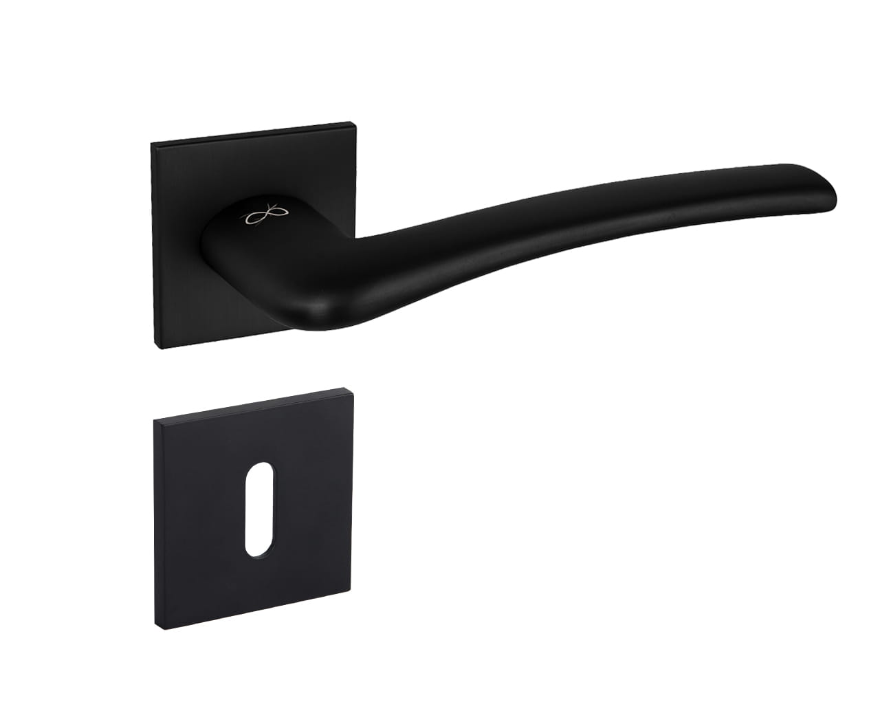 Infinity Line Vento SLIM Schwarz KVNO S B00 - Türgriff auf quadratischer Rosette