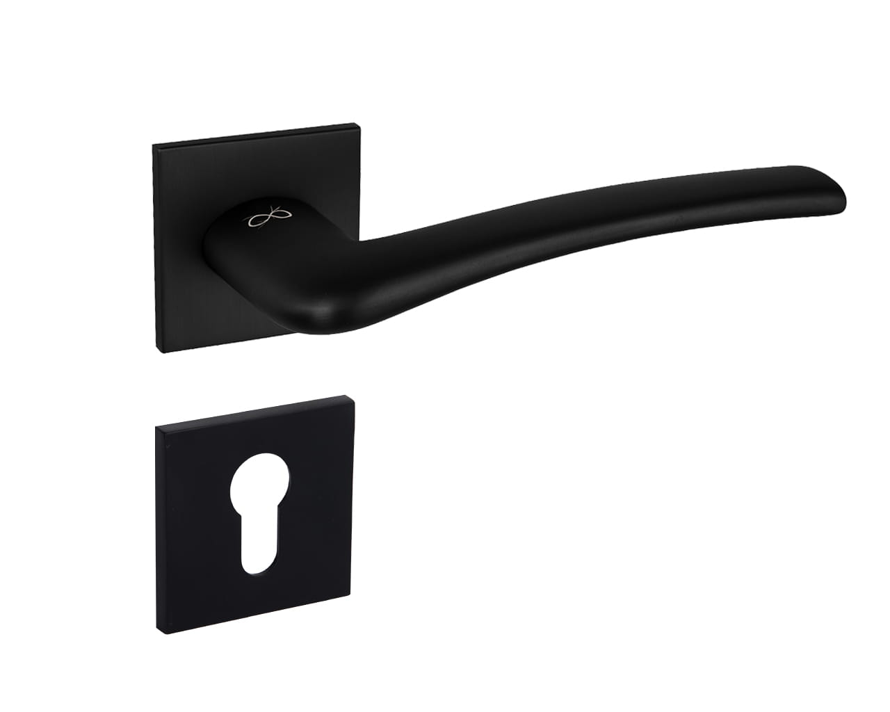 Infinity Line Vento SLIM Schwarz KVNO S B00 - Türgriff auf quadratischer Rosette