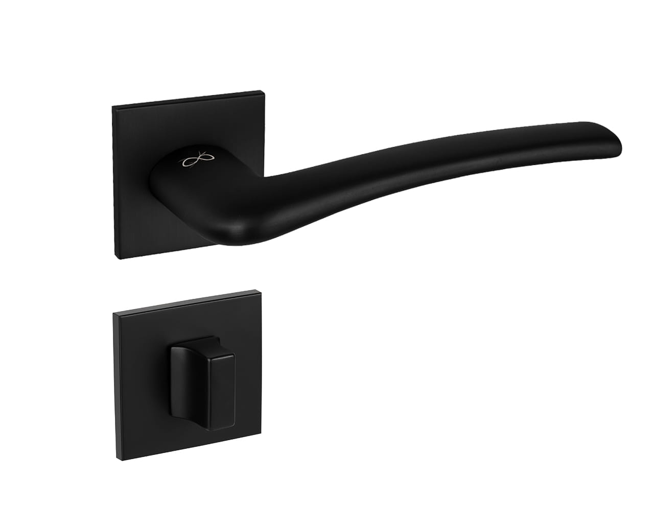 Infinity Line Vento SLIM Schwarz KVNO S B00 - Türgriff auf quadratischer Rosette
