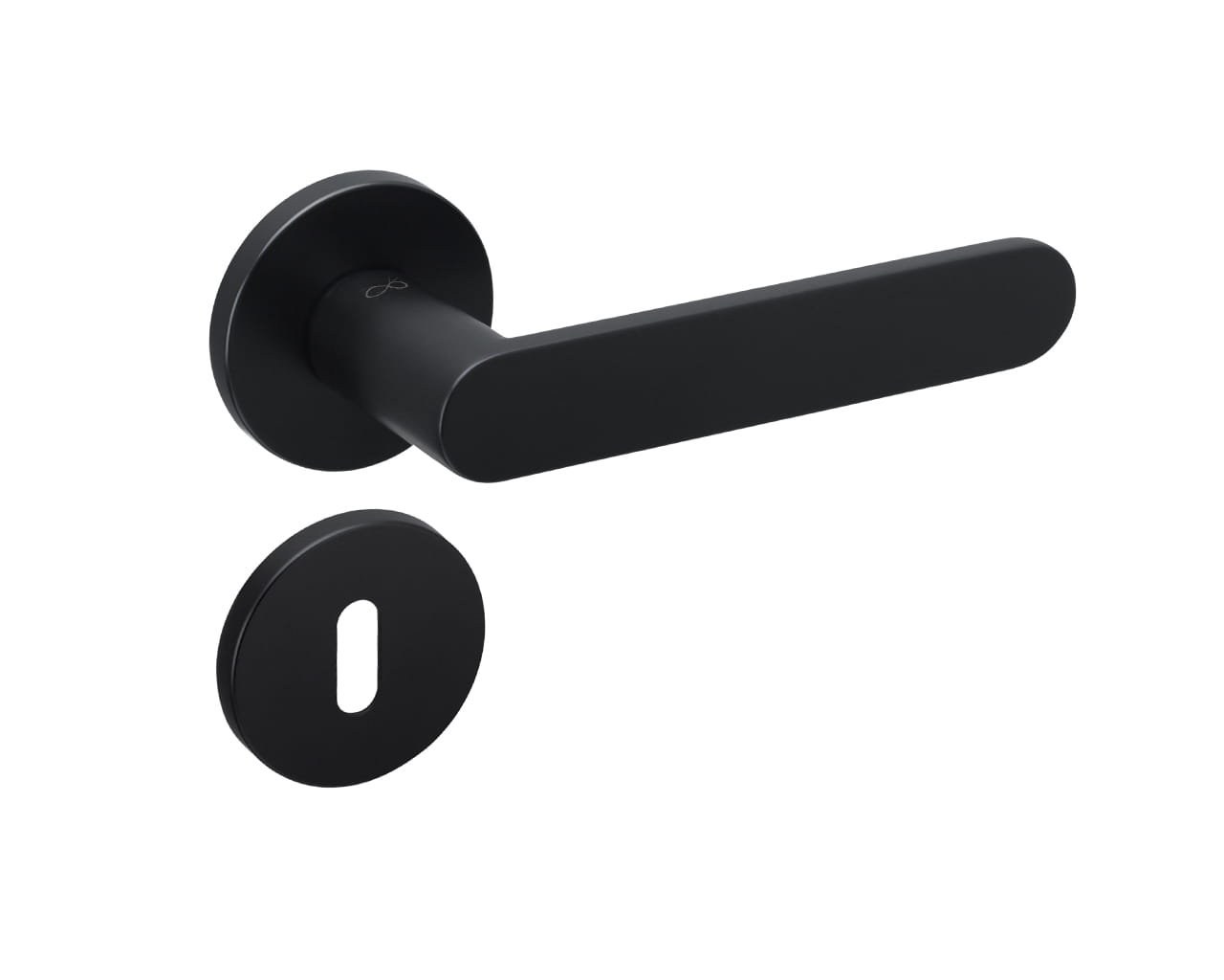 Infinity Line Wenus FIT KWF O B00 Schwarz - Türgriff auf einer Rückplatte