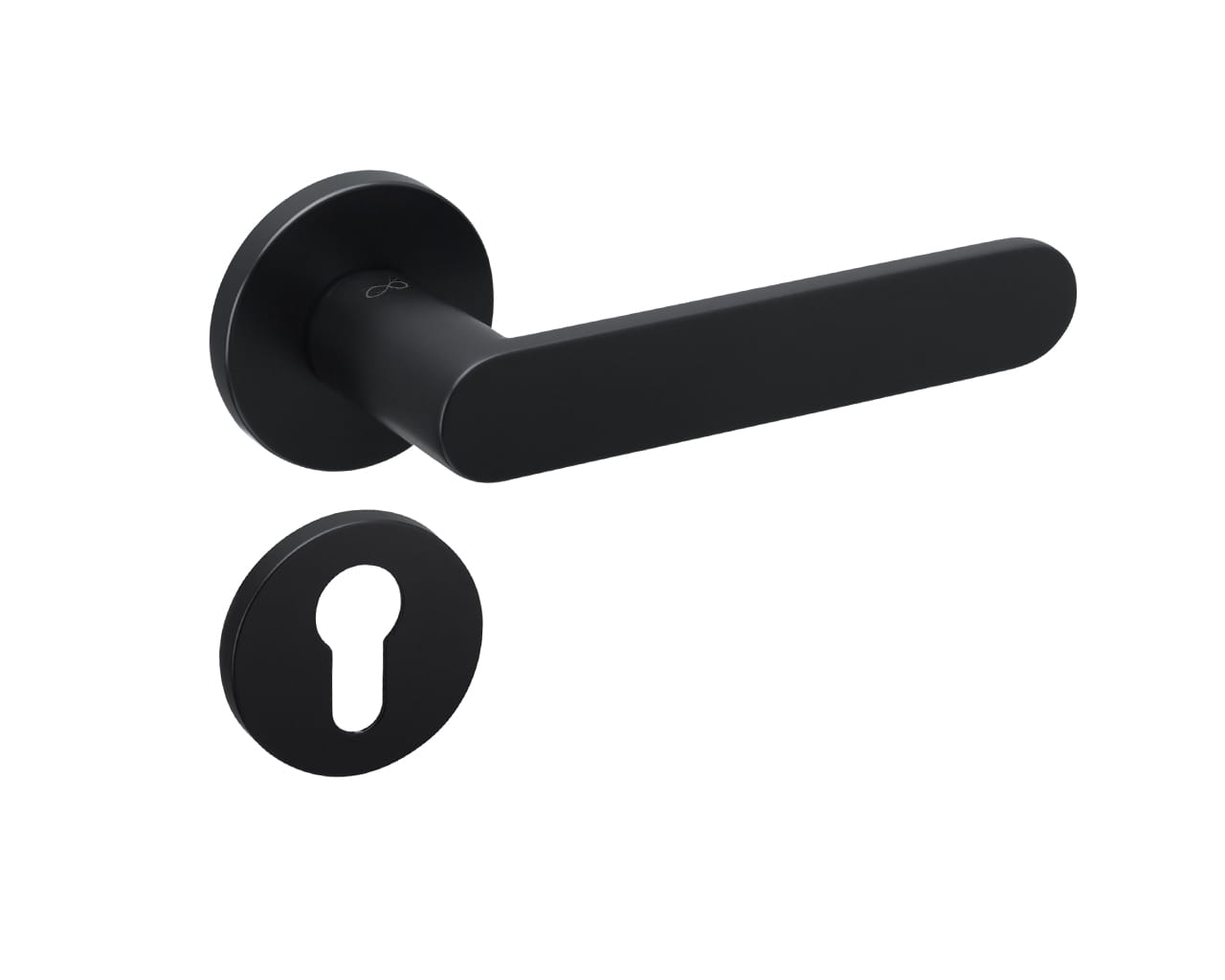 Infinity Line Wenus FIT KWF O B00 Schwarz - Türgriff auf einer Rückplatte