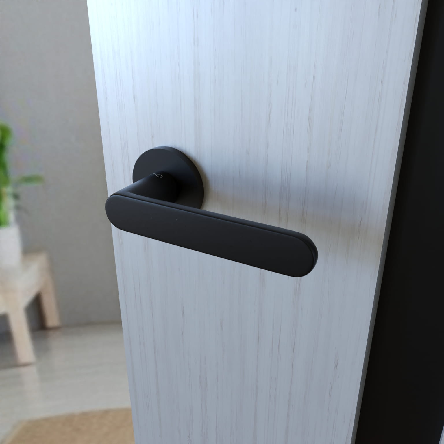 Infinity Line Wenus FIT KWF O B00 Schwarz - Türgriff auf einer Rückplatte