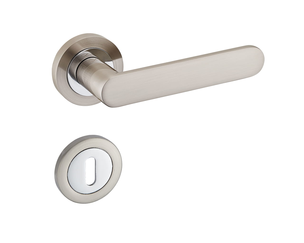 Infinity Line Wenus Kwu O 100 Chrom -Satin - Türgriff auf runder Rosette