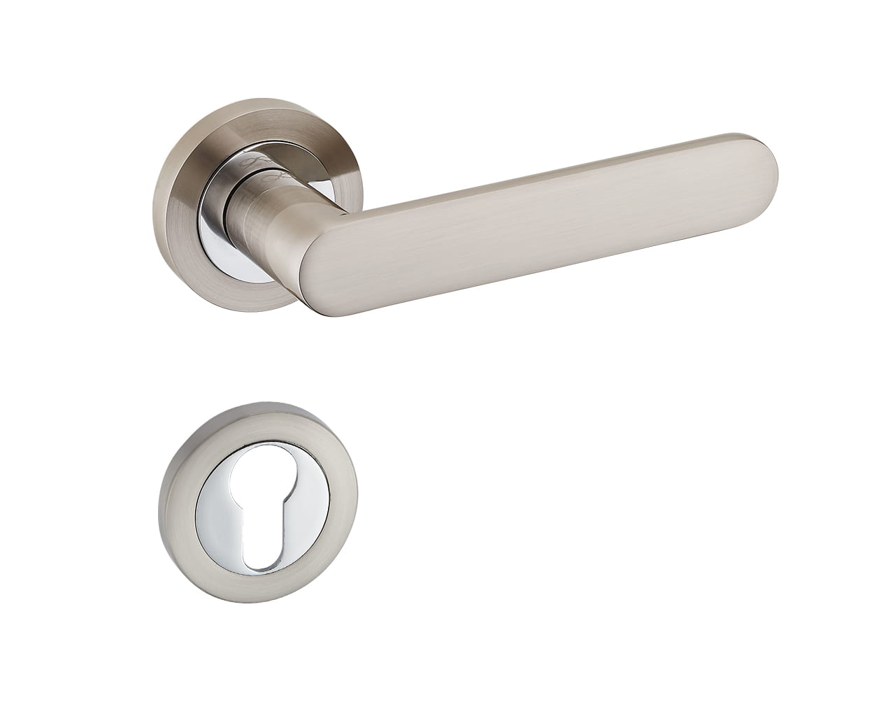 Infinity Line Wenus Kwu O 100 Chrom -Satin - Türgriff auf runder Rosette