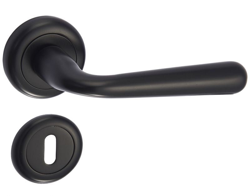 Infinity Line Lea Kle B00 Black - Türgriff auf runder Rosette