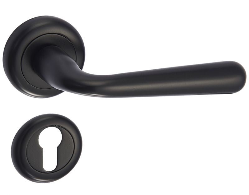 Infinity Line Lea Kle B00 Black - Türgriff auf runder Rosette