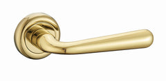 Lea KLE G00 Messing - Türgriff auf runder Rosette
