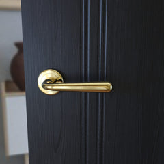 Lea KLE G00 Messing - Türgriff auf runder Rosette