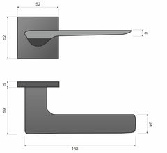 Infinity Line Linea FIT weiß KLIN S 800 - Türgriff auf quadratischer Rosette