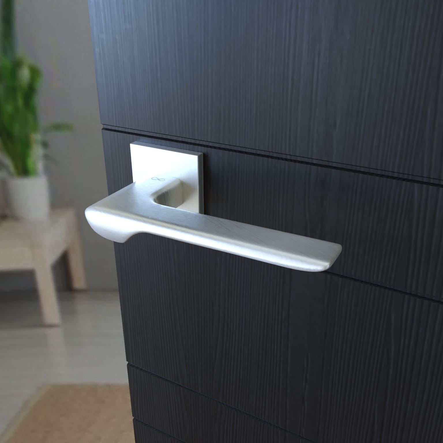 Infinity Line Linea SLIM Mattt Chrome WEDGE S M700 - Türgriff auf quadratischer Rosette
