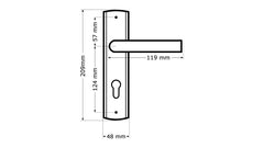 MATI schwarz K+G - Außentürgriff mit Langschild