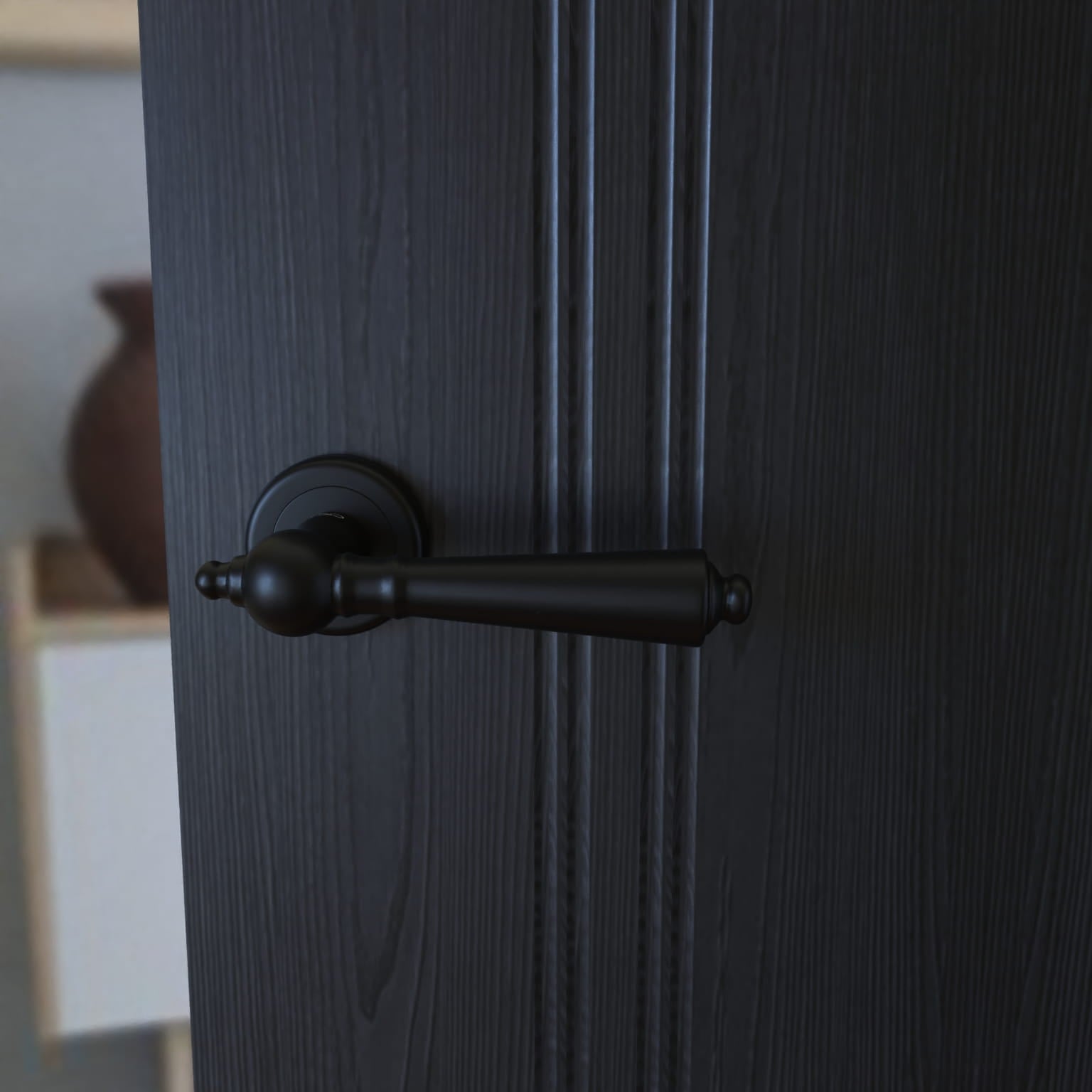 Infinity Line Millennium KMM B00 Schwarz - Türgriff auf runder Rosette