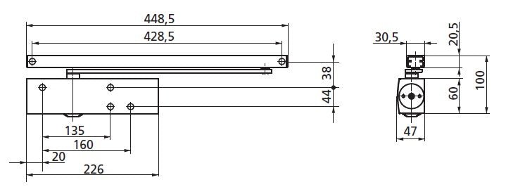 Geze Ts 3000 V schwarz - Türschließer mit Gleitschiene