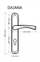 Dajana nickel satin - Door Handle on a Backplate