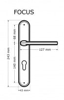 Fokus Nickel Chrom - Langschild-Türgriff