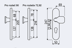 Safety Door Handle R.101.PZ.F1.TB3 - silver anodized