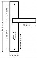 THEO Patina K+K -External Door Handle on a Backplate