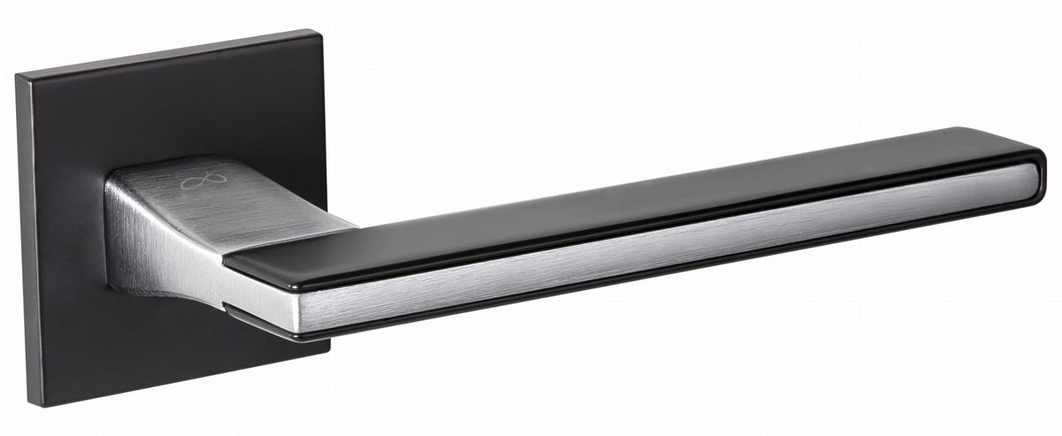 Infinity Line Nicola KNIC S B00/M700 Schwarz/Chrom-Matt - Türgriff auf quadratischer Rosette