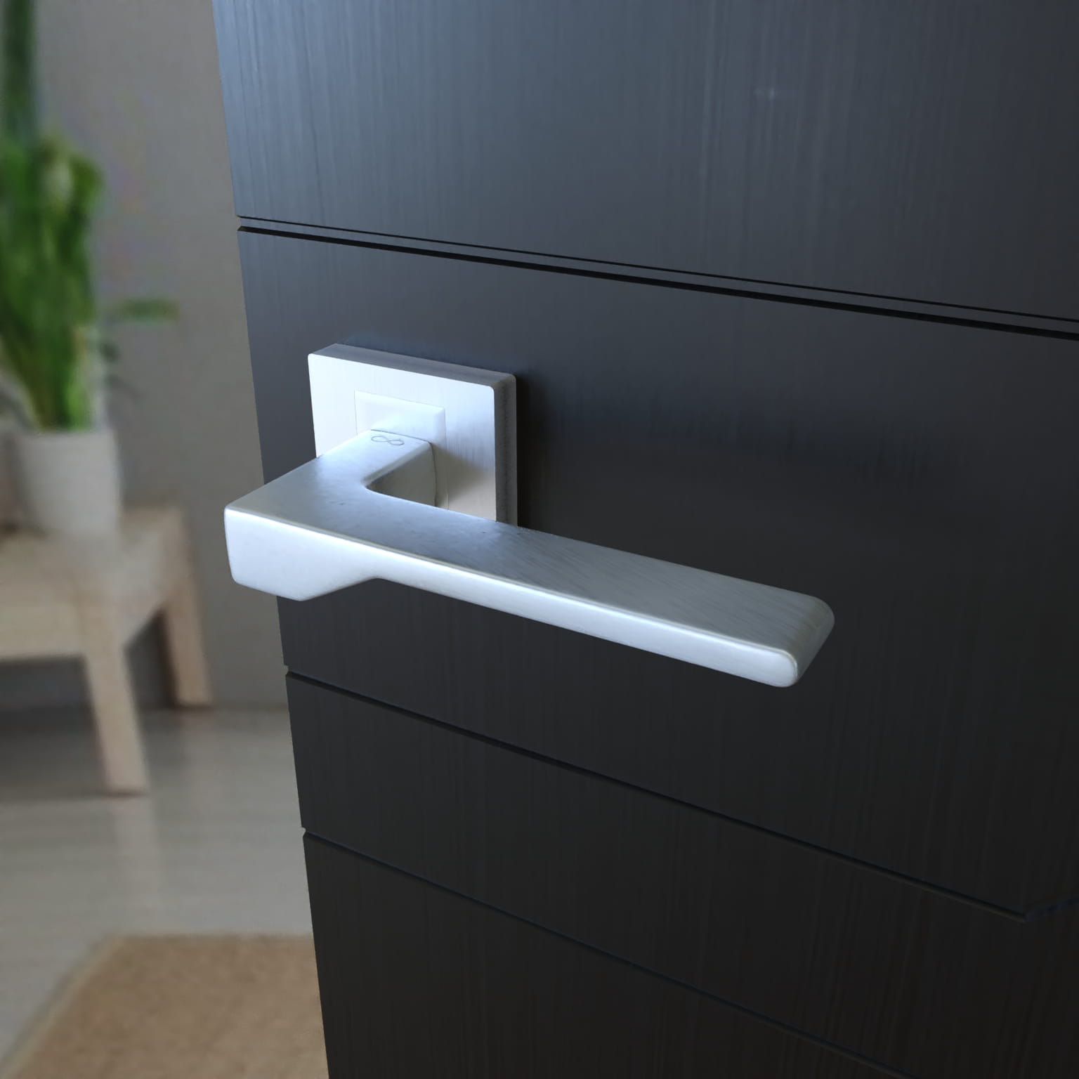 Infinity Line New KNV M700 Chrome Matt - Türgriff auf quadratischer Rosette