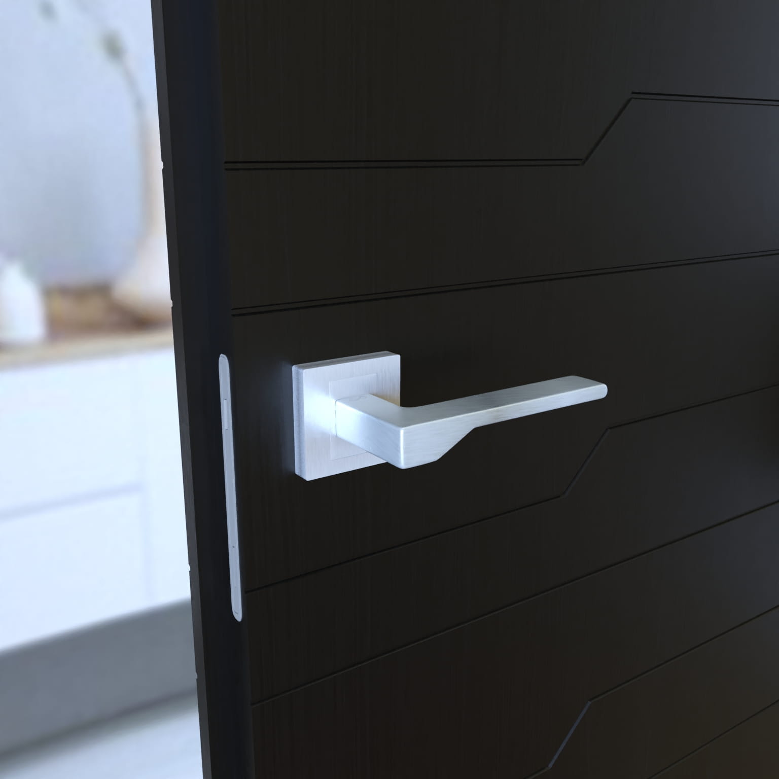 Infinity Line New KNV M700 Chrome Matt - Türgriff auf quadratischer Rosette