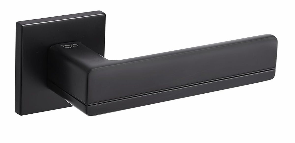 Platon FIT schwarz KPF B00 - Türgriff auf quadratischer Rosette