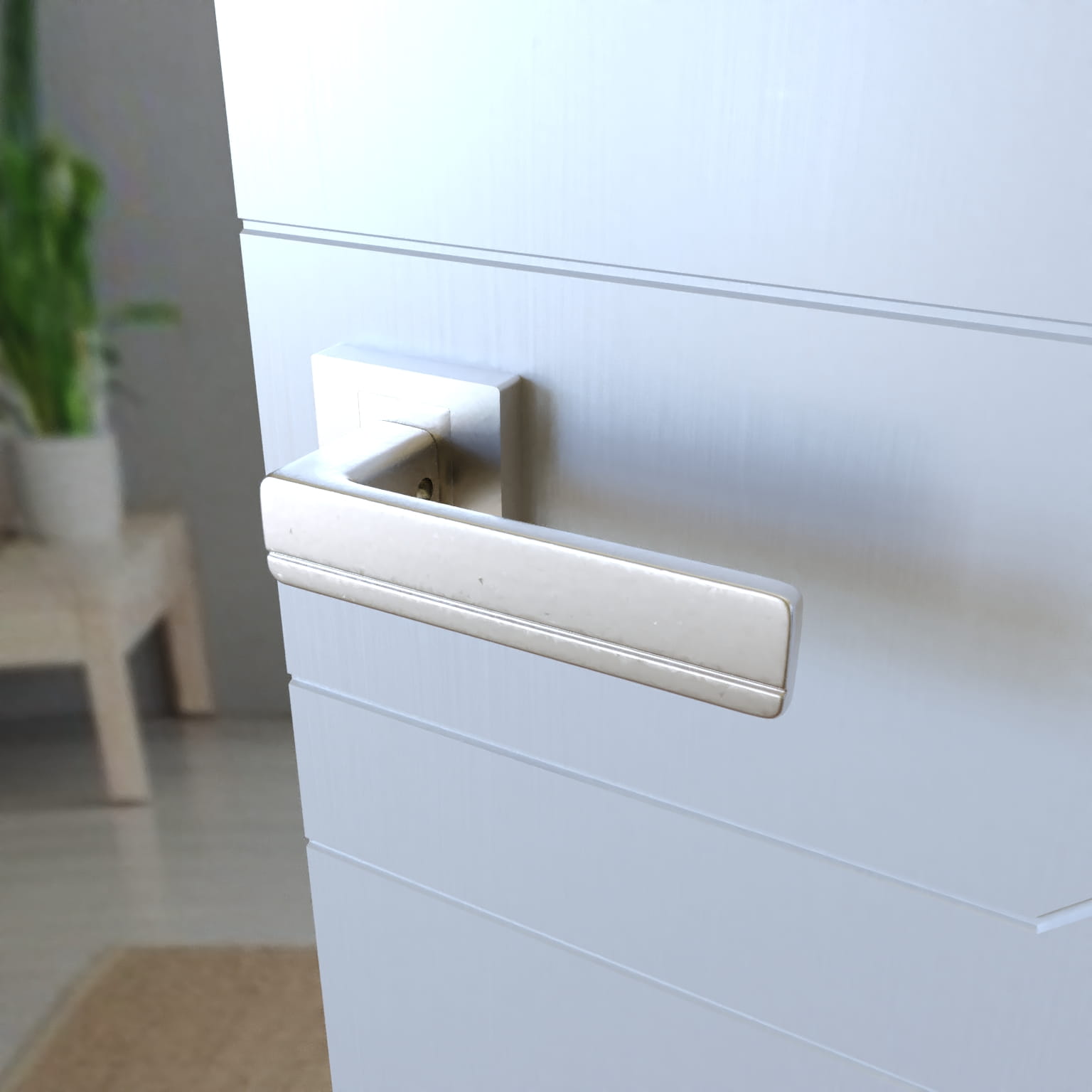 Infinity Line Platon KPL 300 Satin - Türgriff auf quadratischer Rosette