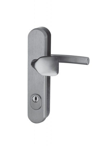 Safety Door Handle R.101.ZA.TB3 with overlay F9 - stainless steel imitation