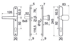 Richter tschechischer RHD.002 F9 für Plastiktüren - Griff/Knopf