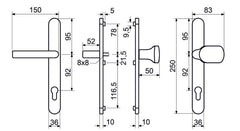 Richter tschechischer RHD.0031 für Kunststofftüren - Griff/Knopf