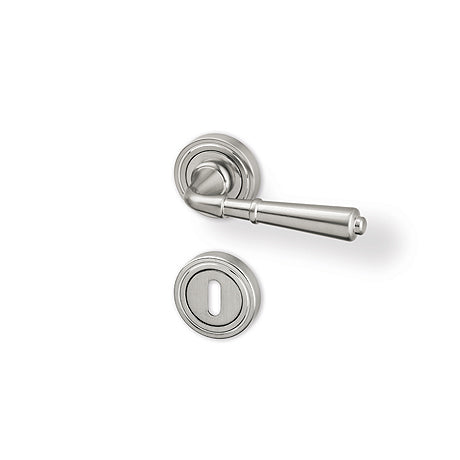 Romantik R - matt nickel - Door Handle on a Round Rose