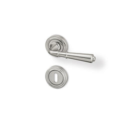 Romantik R - matt nickel - Door Handle on a Round Rose