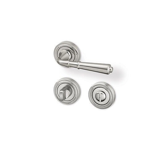 Romantik R - matt nickel - Door Handle on a Round Rose