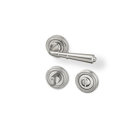Romantik R - matt nickel - Door Handle on a Round Rose
