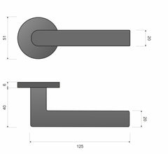 Infinity Line Ronda FIT KRD O BOO schwarz - Türgriff auf runder Rosette