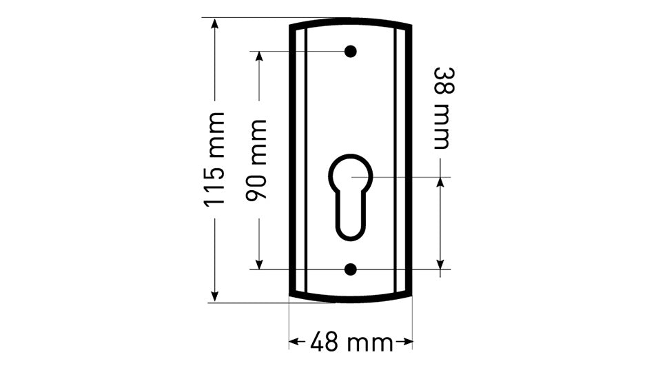 MATI patina K+K - External Door Handle on a Backplate