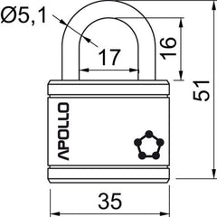 Richter Czech Padlock APOLLO.35 - schwarz
