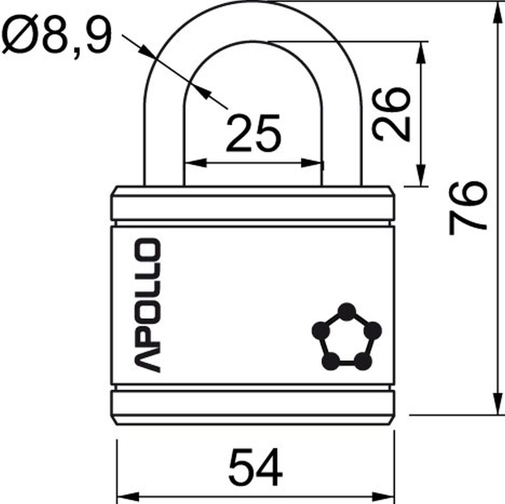 Richter Czech Padlock APOLLO.54 - schwarz